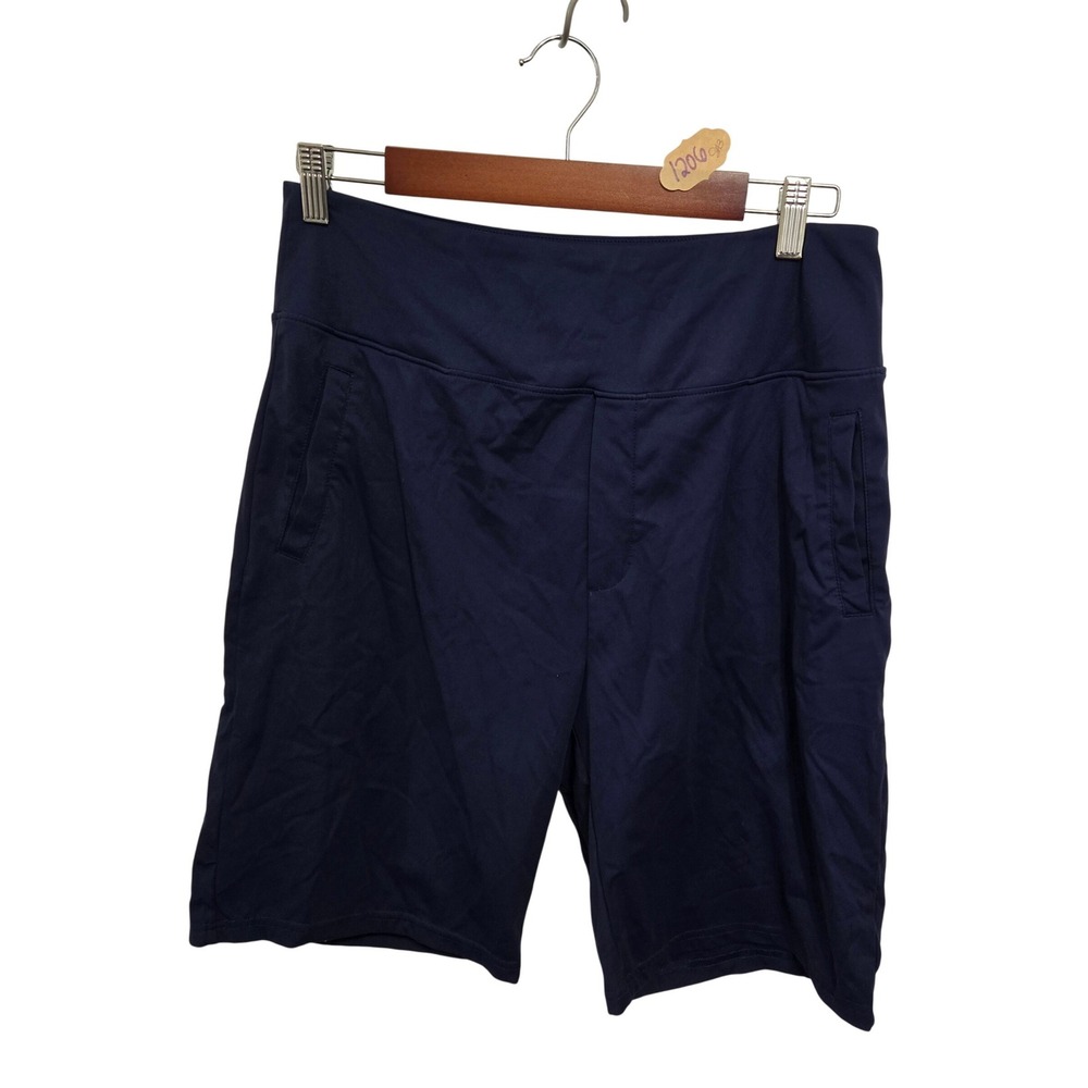 Santiny Womens Navy Blue High Waisted Athletic Golf Shorts Size XL Pockets